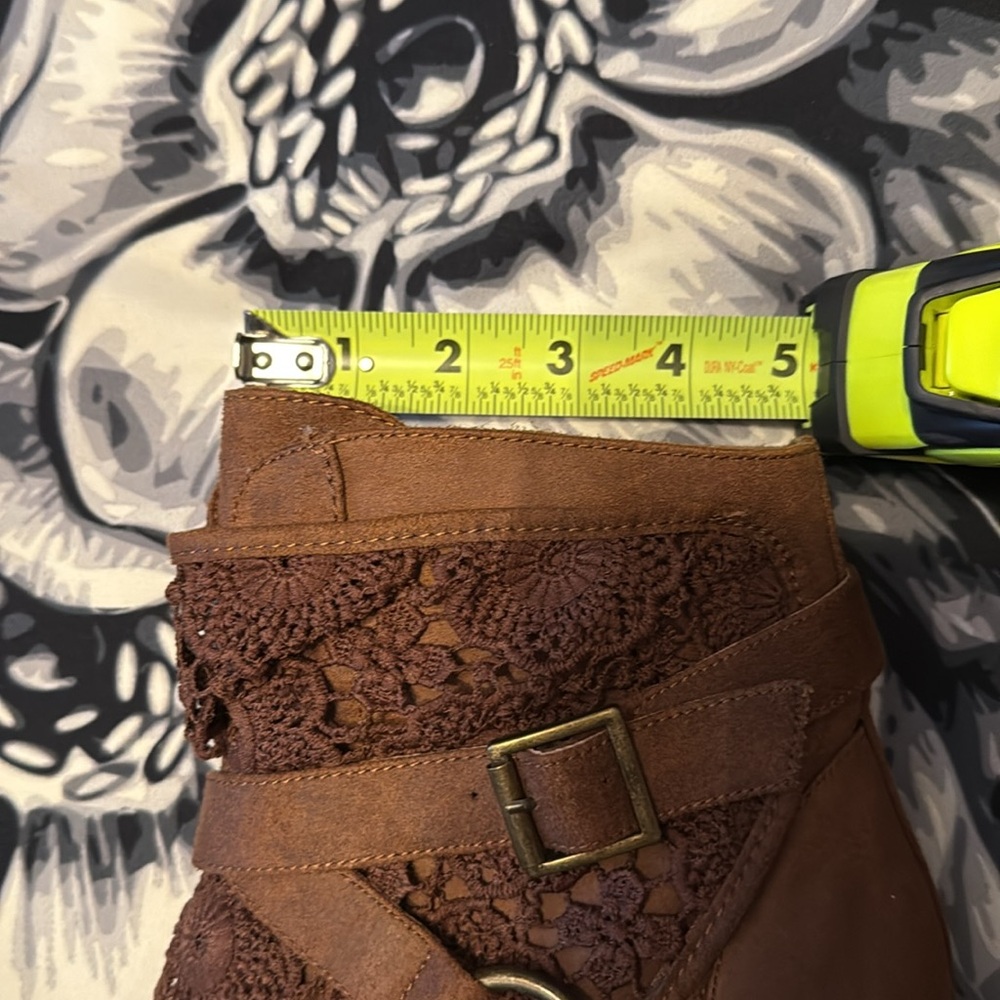 Brown Lace Ankle Boots - Picture 6 of 7